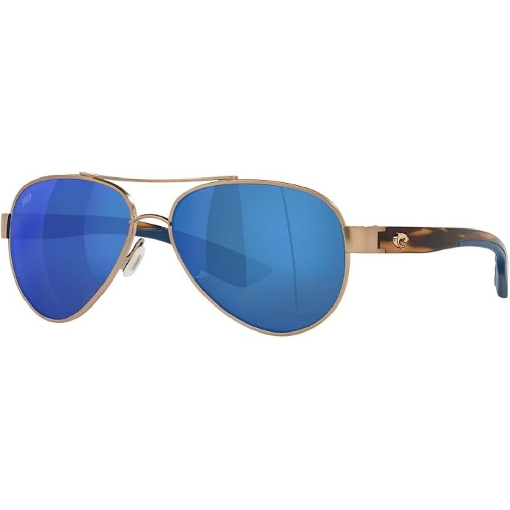 COSTA DEL MAR Loreto Women's Polarized Sunglasses Golden Pearl Blue Mirror 56mm